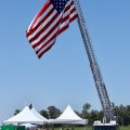 The flag courtesy of the Lemoore Volunteer Fire Department.